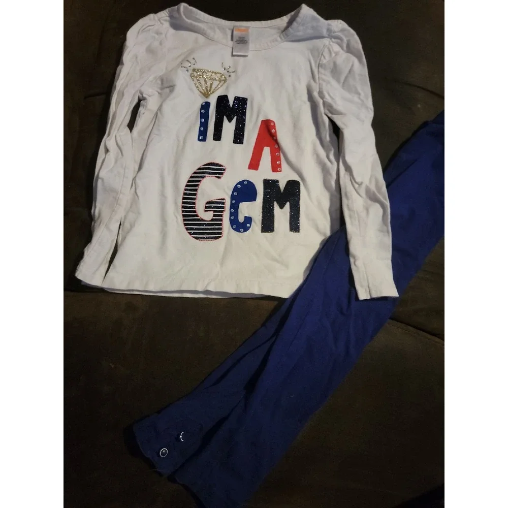 Gymboree mod about orange I'm a gem outfit top and‎ leggings size 6